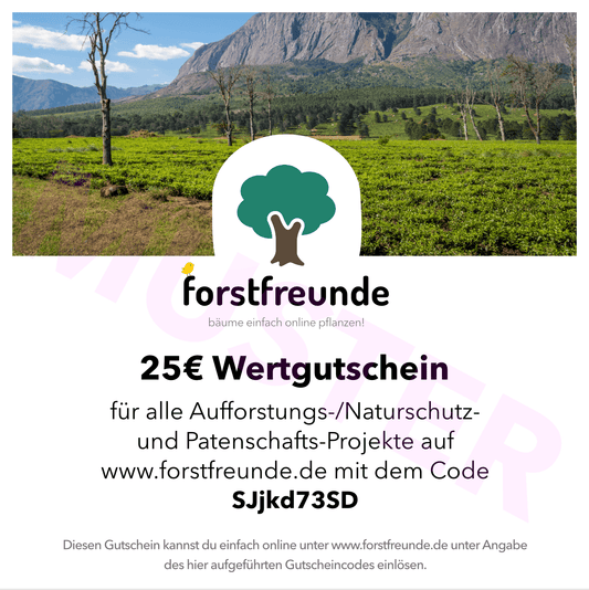 Ein Muster für Forstfreunde Geschenkgutscheine.
