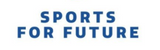 Blaues Logo von Sports for Future auf weißem Hintergrund mit dem Schriftzug 